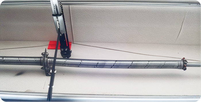 New garage door torsion spring after repair